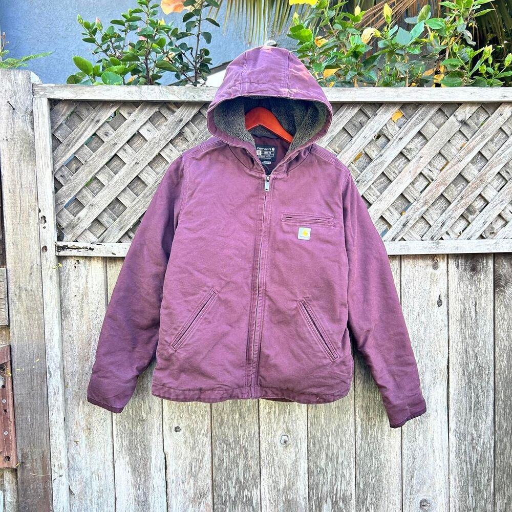 Carhartt vtg 00s y2k boxy fit sherpa lined brown workwear jacket